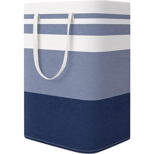 StorageRight Laundry Basket Hamper Large Collapsible Laundry Hamper with Easy Carry Handles，Freestanding Clothes Hampers for Laundry, Bedroom, Dorm, Clothes, Towels, 75L, Gradient Blue