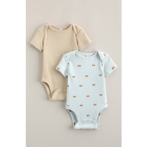 Assorted 2-Pack Cotton Blend Rib Bodysuits