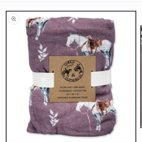 Mauve Ranch Horse Bamboo Muslin Crib Sheet – Cowkid Clothing Company