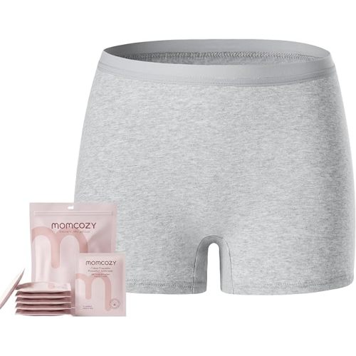 Medium Momcozy 7 Pcs 100% Cotton Postpartum Underwear for Women, Breathable Mid-High Waist Disposable Underwear with Wide Gusset