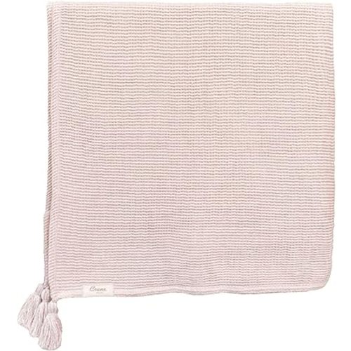 Crane Baby Dusty Rose Luxe Blanket, Soft Cotton Nursery and Stroller Blanket, Cotton and Cashmere, 36" x 36"