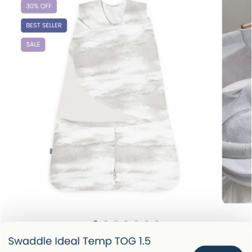 Grey Ombre Ideal Temp Newborn Swaddle 1.5 TOG | HALO