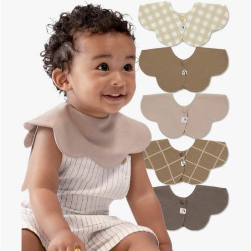 Konny Baby Bib 3/5/7-Pack Set, 360 ​​° Rotate, Soft and Absorbent Drooling for Toddler Boys Girls Baby Essentials