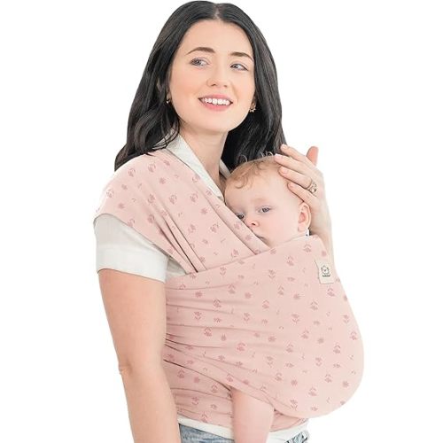 KeaBabies Baby Wrap Carrier, All in 1 Original Baby Carrier (Dusty Pink)