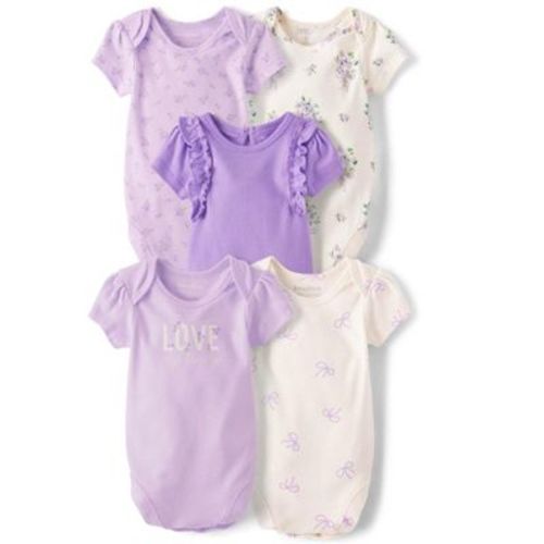 The Children's Place Baby Girls Short Sleeve Floral Bodysuit 5-Pack
