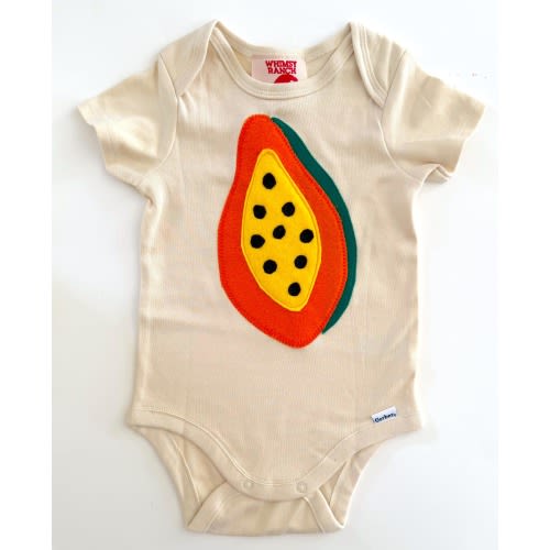 Tropical Papaya Onesie-Natural Cotton-Fruit Stand Inspiried- Fruit Baby Clothes-Fun & Unique Baby Romber-Farmers Market Kids