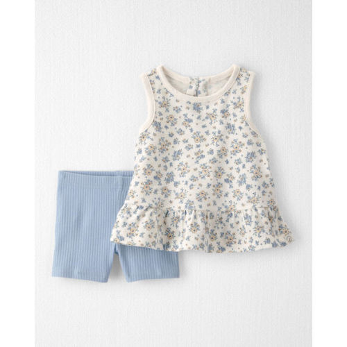 Baby Girl 2-Piece Top & Short Set Made with Organic Cotton in Spring Bloom Print  - Little Planet | Carter's