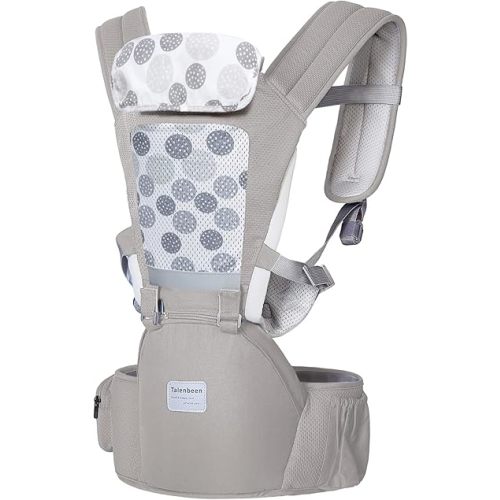 Baby Carrier 6-in-1 Newborn to Toddler, Baby Carrier with Hip Seat Lumbar Support 7-41 lbs, Baby Soft Carrier for All Seasons & Positions, Adjustable Size for Shopping Hiking Travelling