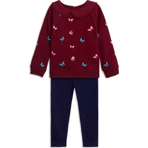 Butterfly Embroidered Sweatshirt & Leggings Set, 12-18M