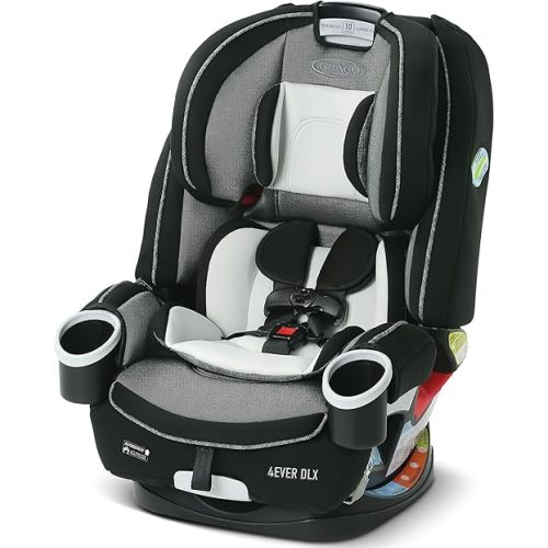 Graco 4Ever DLX 4-in-1 Car Seat, Grey, Infant to Toddler Car Seat, with 10 Years of Use, Rear-facing, Forward-facing and Booster Modes, Safe, Comfortable and Convenient