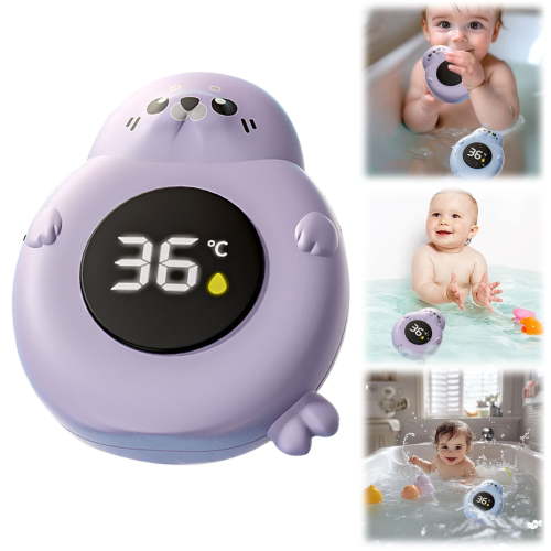 Goowood Digital Baby Bath Thermometer Water Temperature Monitor with LED Warning Light Purple Seal Bath Safety Essentials for Infants