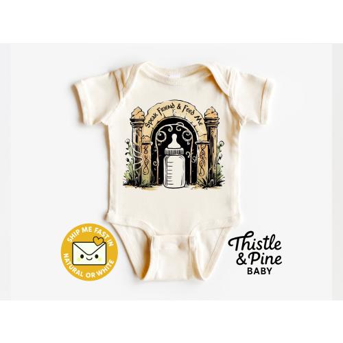 Speak Friend and Feed Me Baby Onesie® - Halfling Baby Onesie® - Fantasy Nerdy Baby Outfit