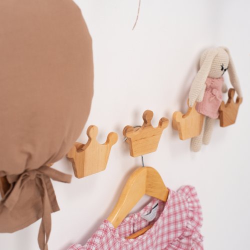Baby Hangers, Kids Wall Hooks Wooden, Kids Coat Rack, Girl Room, Unique Shape Hooks, Kids Bedroom Decor, First Baby Gift, Nursery Decor
