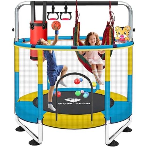 55'' Indoor & Outdoor Trampoline with Net for Kids