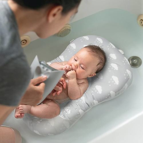 KAKIBLIN Baby Bath Mat, Baby Bath Cushion Soft Anti-Slip Pad 0-6 Month Toddler Pillow (Cloud)