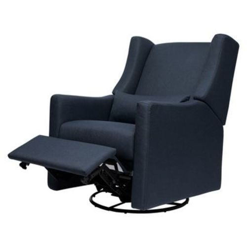 Babyletto Kiwi Electronic Recliner and Swivel Glider with USB port - Performance Navy Eco-Twill