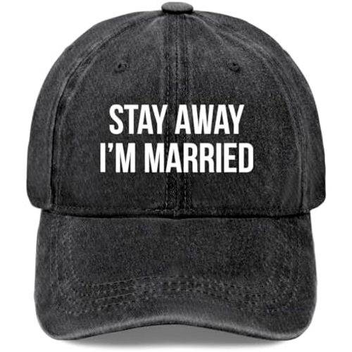 Stay Away I'm Married Hats for Women Fashion Washed Distressed Baseball Cap