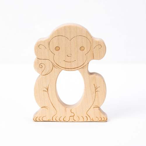 Soothing Monkey Teether with Organic Cotton Bag | Made in the USA 🇺🇸