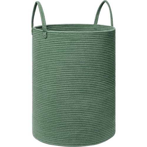 Laundry Basket, 72L Woven Laundry Hamper, Baby Nursery Hamper for Toys, Blanket Basket for Living Room, Clothes Hamper for Bedroom&Baby Room, Green