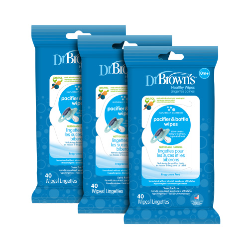 Dr. Brown's Pacifier and Bottle Wipes for Babies and Toddlers - 40ct - 3-Pack