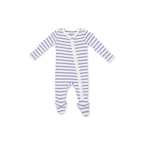 Stripe Rib Two-Way Zip Footie