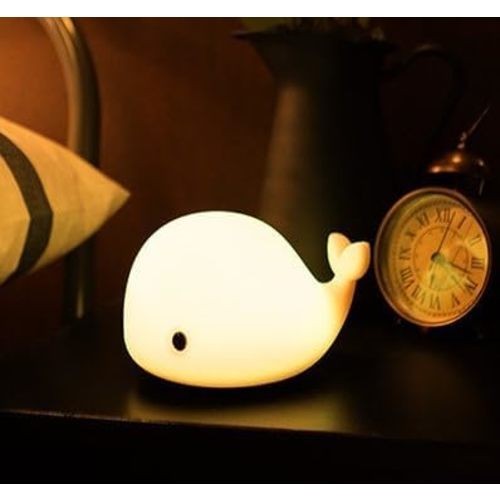 Cute Kids Night Light & Lamp - Portable Silicone Battery LED Nightlight for Kids Bedroom, Toddler, Baby - Nursery (Whale)