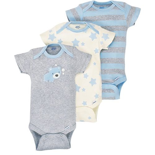 Baby Boys 3 Pack Organic Short Sleeve Onesies Brand Bodysuit - 0 - 3 Months