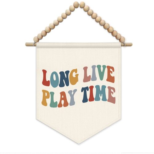 SJDFCSA Boho Kids Playroom Wall Art Decor, Kids Room Decor, Long Live Play Time Boho Nursery Wall Hanging Display Pennant Flag for Boys Nursery Toddler Room Bedroom Playroom