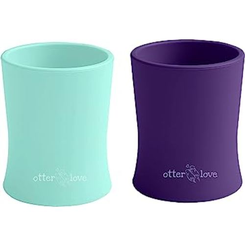 otterlove Silicone Baby & Toddler Training Cup - Pediatric OT Approved - 100% Platinum Pure LFGB Silicone - Unbreakable - Plastic Free - Tiny Cup Perfect for Baby Led Weaning