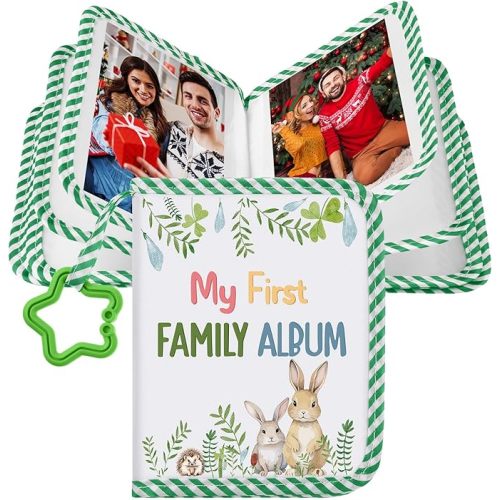 My First Family Album for Baby Holds 17 4x6 Pictures Baby Photo Album Soft Cloth Book for Kids Toddlers Family Memory Gift(Classic)