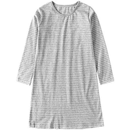 Girl's Stripes Nightgowns Cotton Sleep Shirts Sleepwear Princess Nightdress