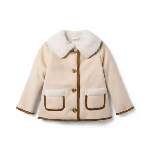 Girl Almond The Sherpa Trim Coat by Janie and Jack