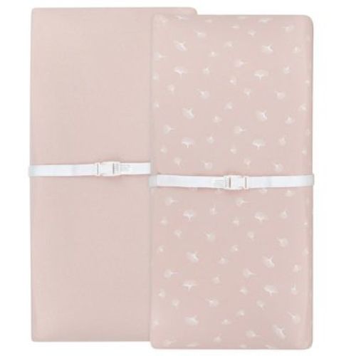 Ely's & Co. Baby Changing Pad Cover - Cradle Sheet 100% Combed Jersey Cotton Gingko and Pin Dot 2 Packs