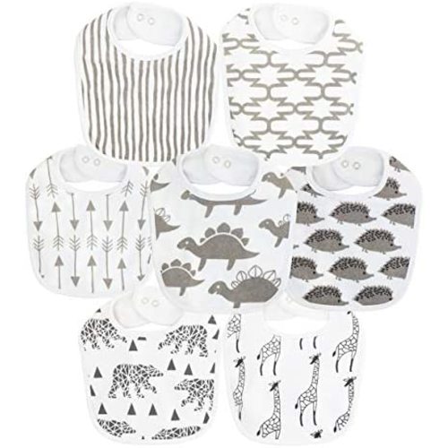 Maiwa Waterproof Terry cloth Baby bibs with Snaps for newborn girl boy, drool and teething for baby