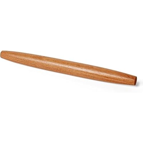 Amazon Basics Wooden French Rolling Pin, 17 in., Acacia Wood, Nonstick
