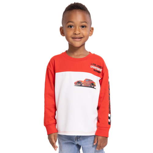 Disney Pixar Cars Toddler Boys Graphic Crewneck Pullover with Long Sleeves, Sizes 12M-5T