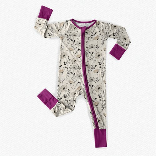 🌊 Avery- Dark Floral Zippy Romper – Bailey Baby Co.