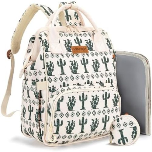 Montana West Wrangler Diaper Bag Backpack Aztec Travel Backpack Purses Western Multi-Function Baby Bags for Mom with Waterproof Insulated Pockets