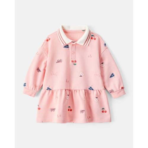 Carter's® | Art Print Collared Long-Sleeve Dress