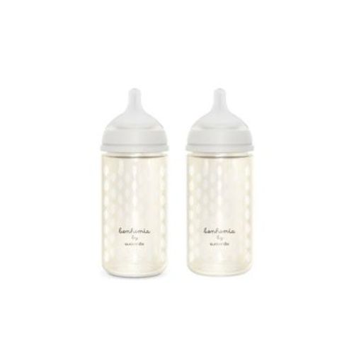 Suavinex Bonhomia SX PRO Glass Bottles with Medium Flow - 8 fl oz/2pk - Beige
