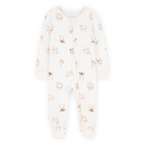 Baby Farm Animals Print 2-Way Zip PurelySoft Sleep & Play Pajamas - Ivory - Carter's | Carter's