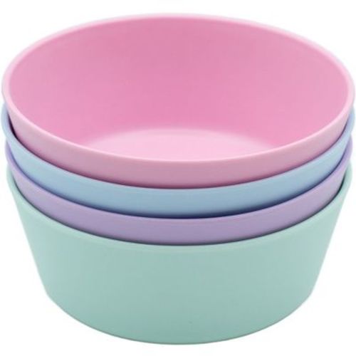 WeeSprout Bamboo Kids Bowls, Set of Four Kid-Sized Dinnerware, Cereal, Leftovers & Snack Bowl