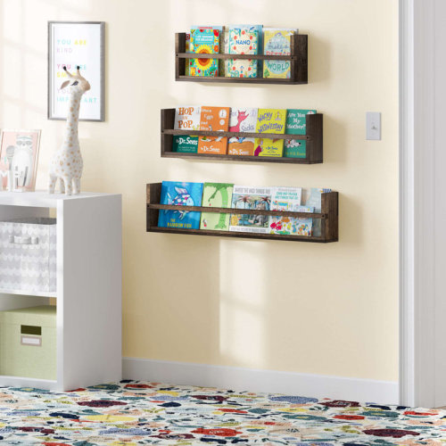 Millwood Pines Demarkus 3 Piece Paulownia Solid Wood Floating Shelf | Wayfair