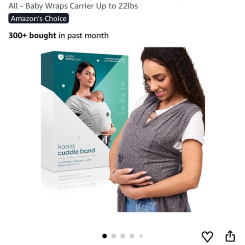 Koala Babycare Baby Carrier Wrap, Easy to Wear As a T-Shirt - Original Baby Carrier Newborn to Toddler - Sling One Size Fits All - Baby Wraps Carrier Up to 22lbs