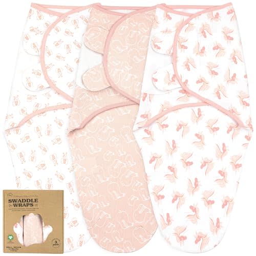 Bublo Baby Swaddles for Newborns – 3-Pack Infant Swaddles 0-3 Months – Adjustable Newborn Swaddle Sleep Sack – Soft Organic Cotton Baby Wrap for Safe & Cozy Sleep
