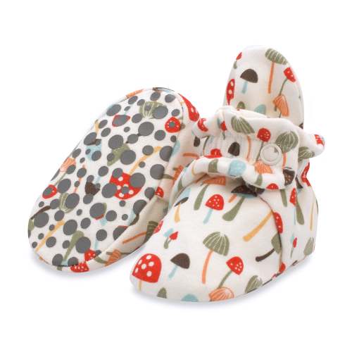 Mushrooms Organic Cotton Gripper Baby Bootie – Zutano