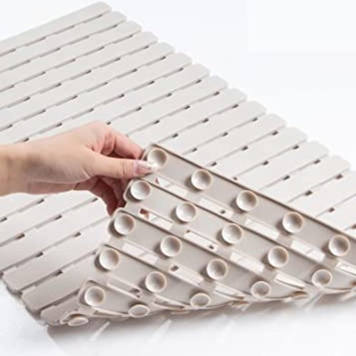 Bathtub Mat Non Slip - Sheepping Shower Mat Machine Washable Anti Slip Bath Mat for Tub, Quick Drain Tub Mat with Suction Cups for Bathroom