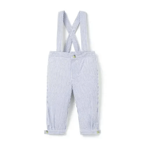 Baby Atlantic Blue Stripe Baby Striped Seersucker Suspender Pant by Janie and Jack