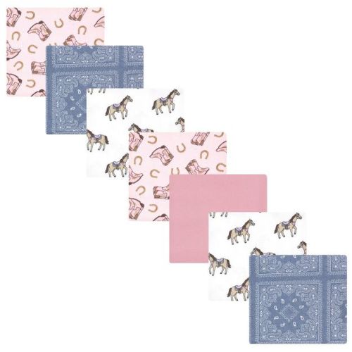 Luvable Friends Hudson Baby Flannel Receiving Blankets 7pk, Cowgirl Pink