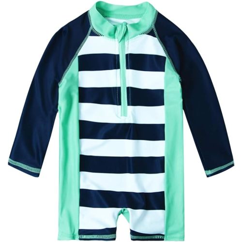 uideazone Baby Toddler Boys Zipper Rash Guard Swimsuit UPF 50+ One Piece Beach Swimwear Bathing Suits 3-36 Months